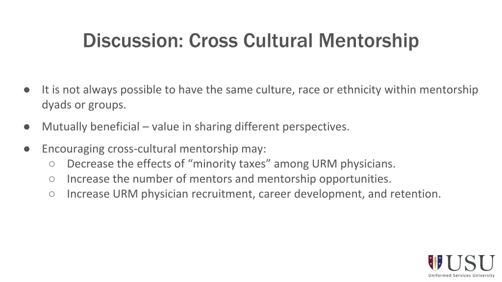 discussion cross cultural mentorship