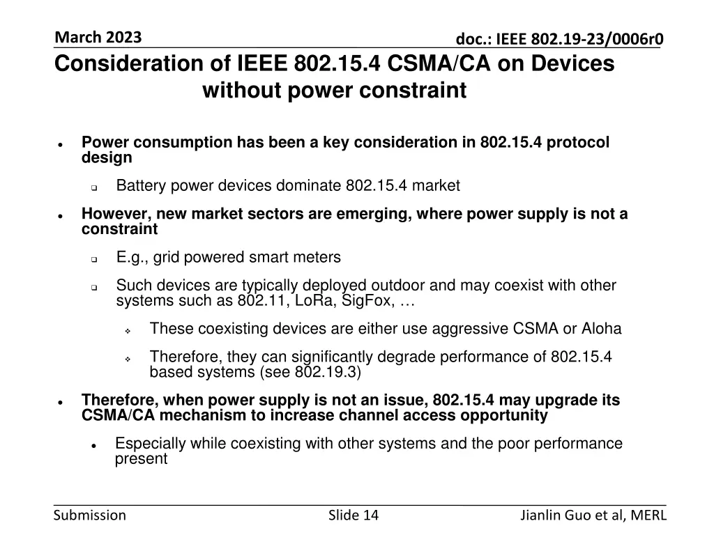 march 2023 consideration of ieee 802 15 4 csma