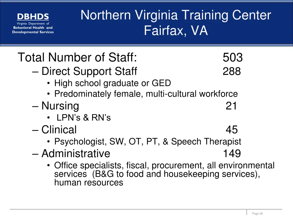 northern virginia training center fairfax va