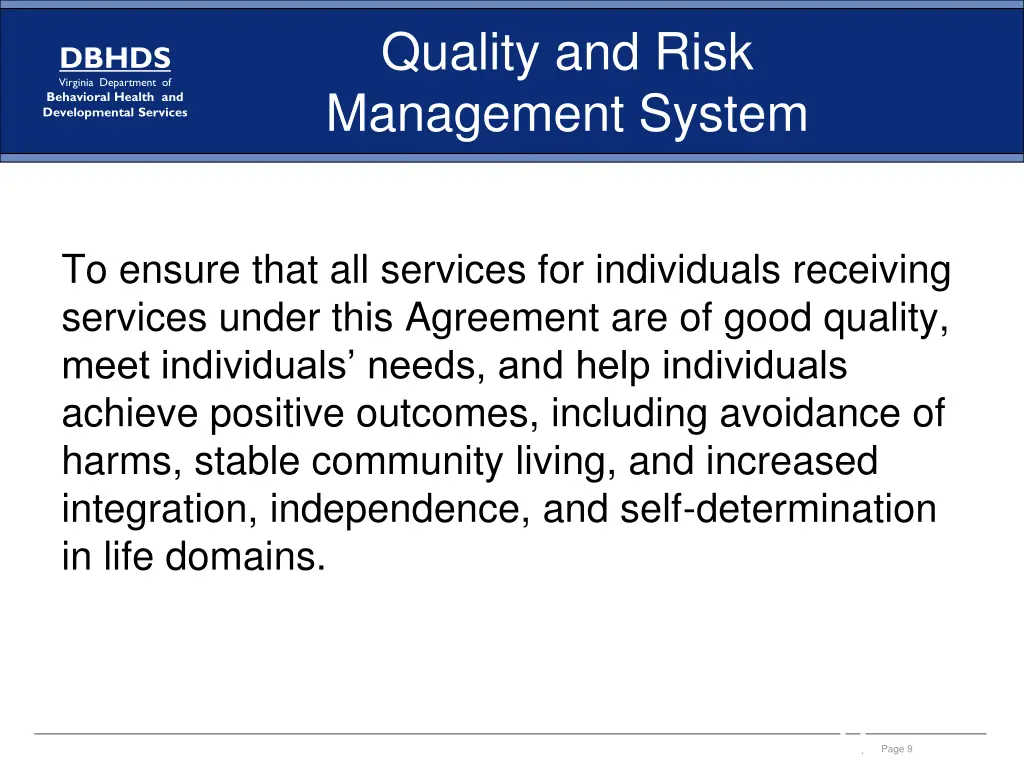 quality and risk management system