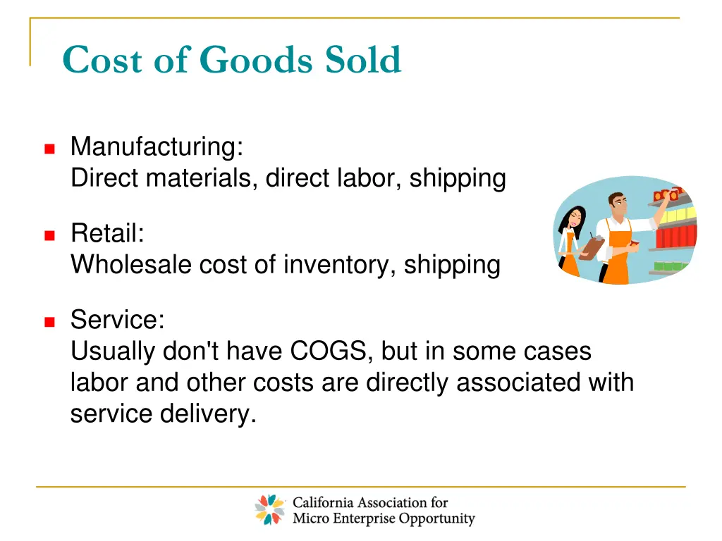 cost of goods sold 1