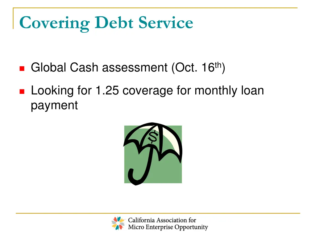 covering debt service