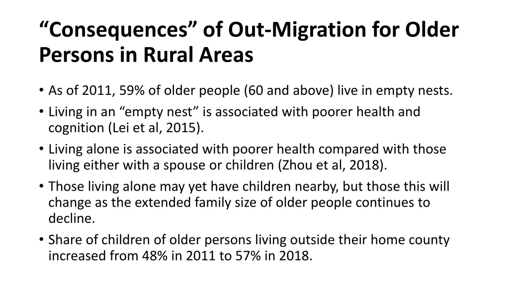 consequences of out migration for older persons