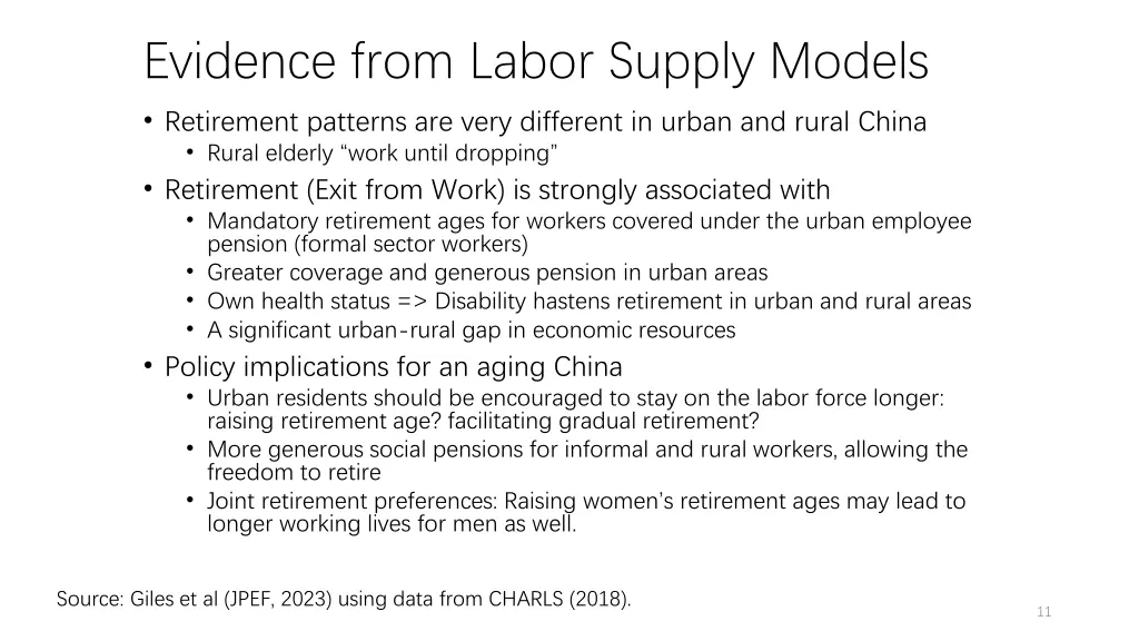 evidence from labor supply models