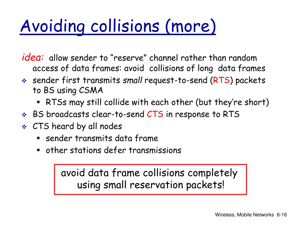 avoiding collisions more