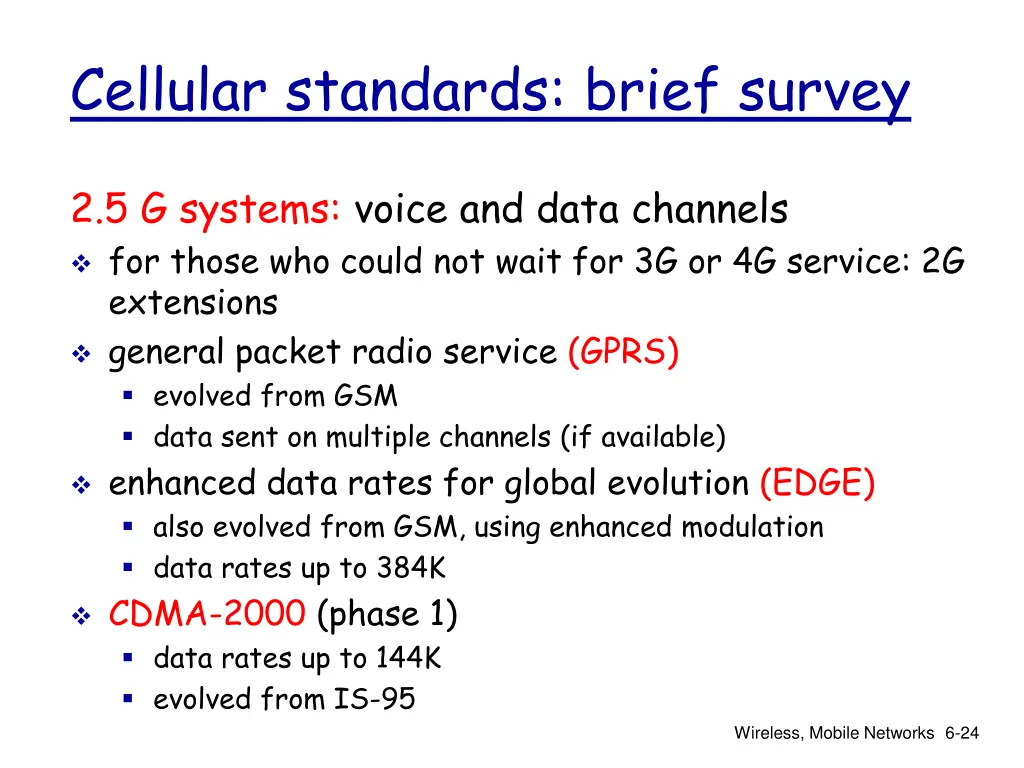 cellular standards brief survey 1