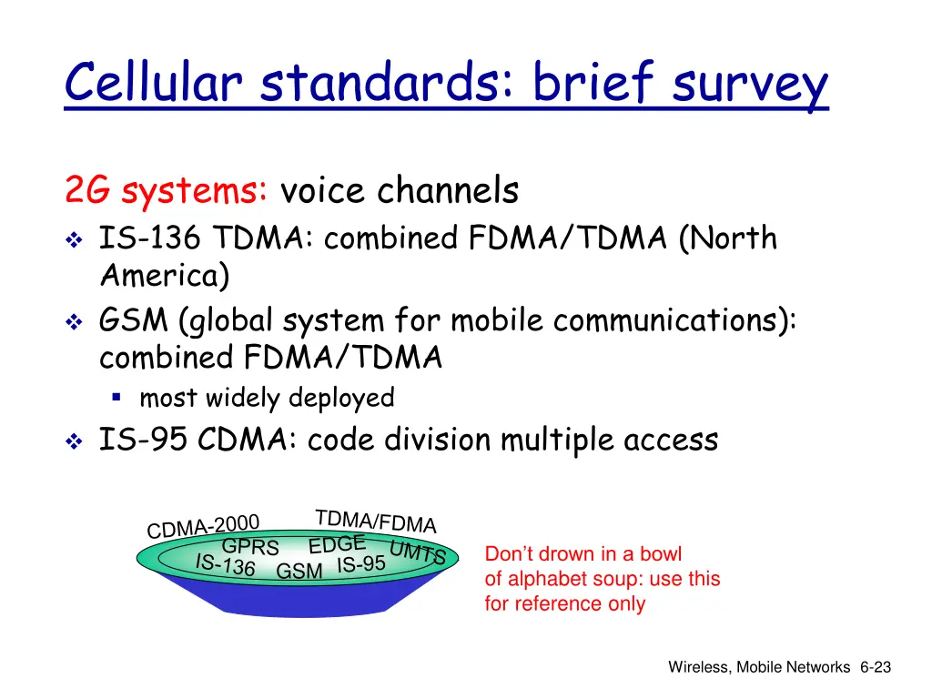 cellular standards brief survey