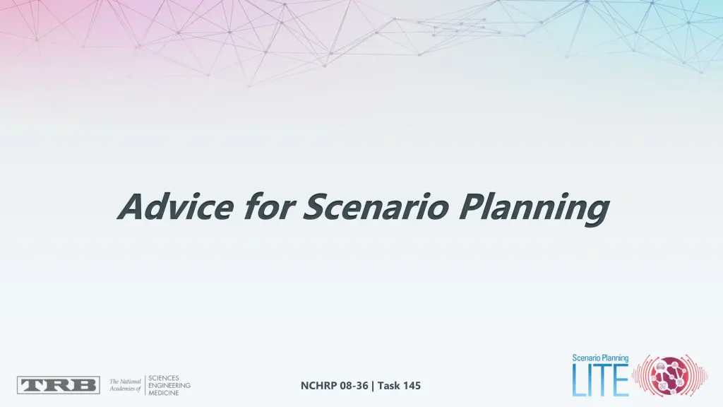advice for scenario planning