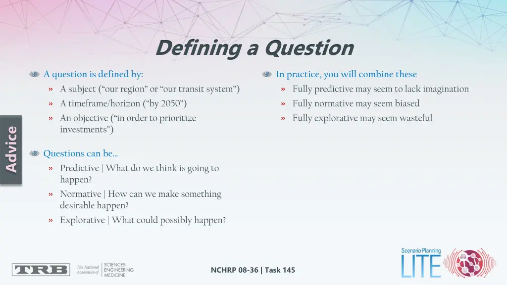 defining a question