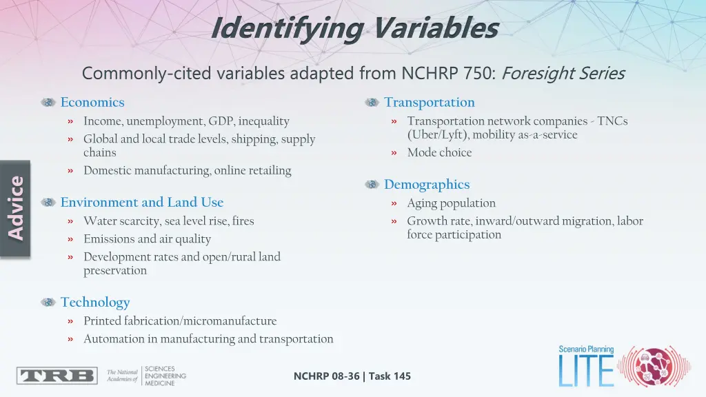 identifying variables