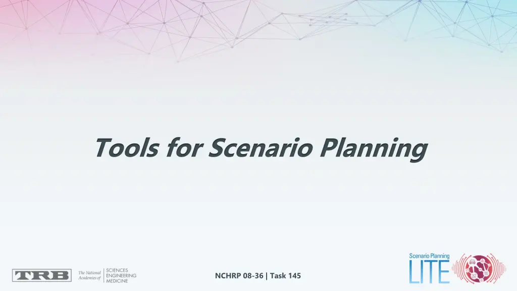 tools for scenario planning