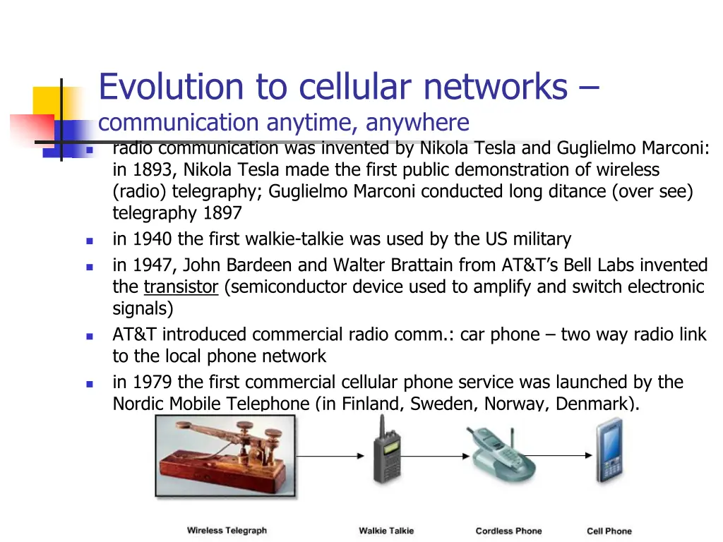 evolution to cellular networks communication