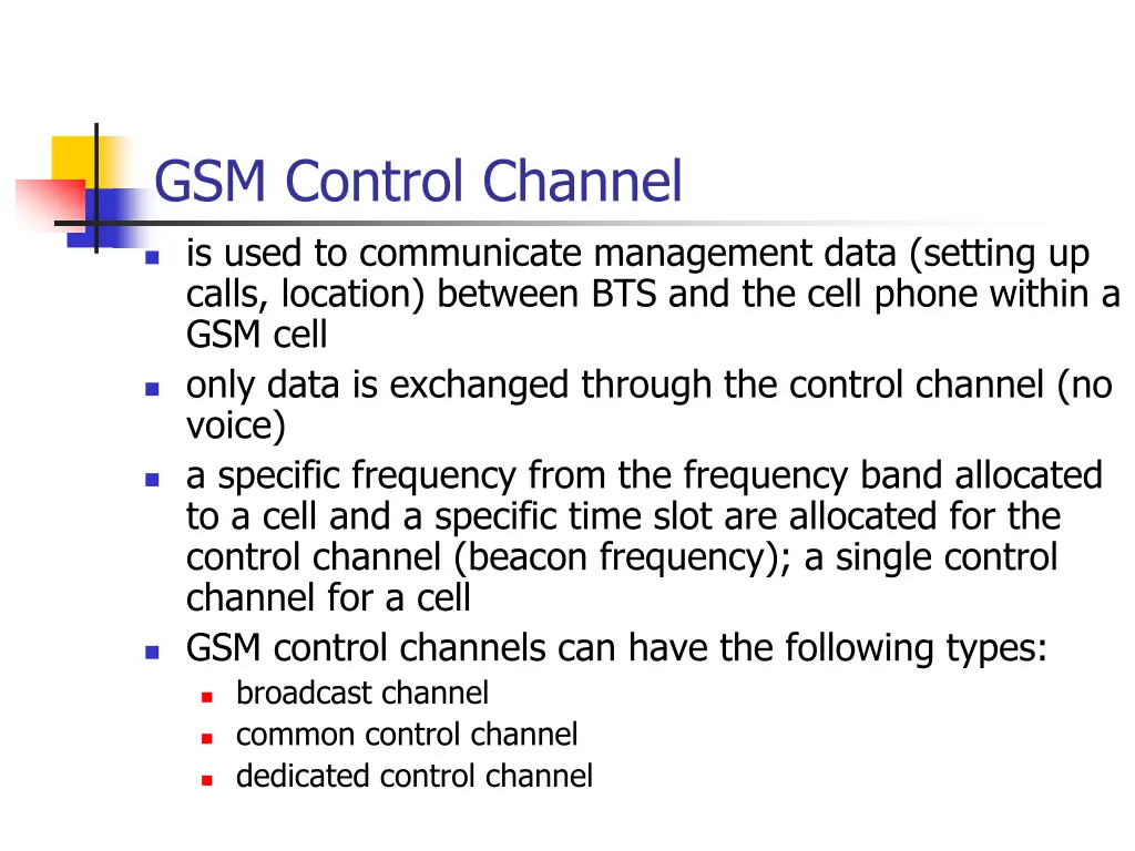 gsm control channel