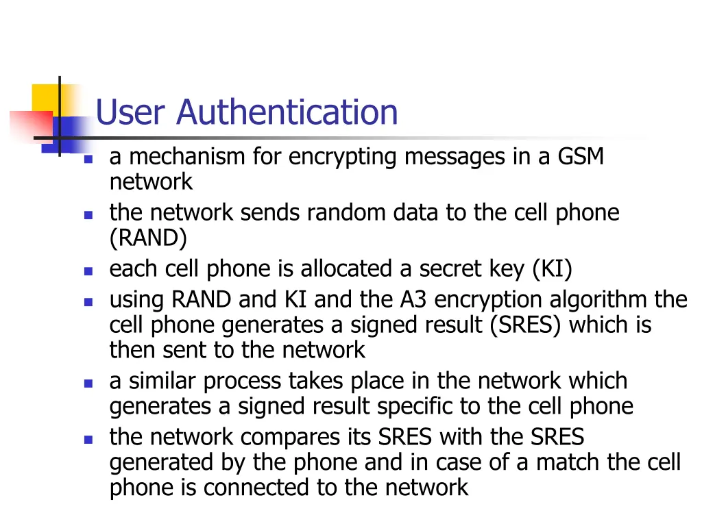 user authentication