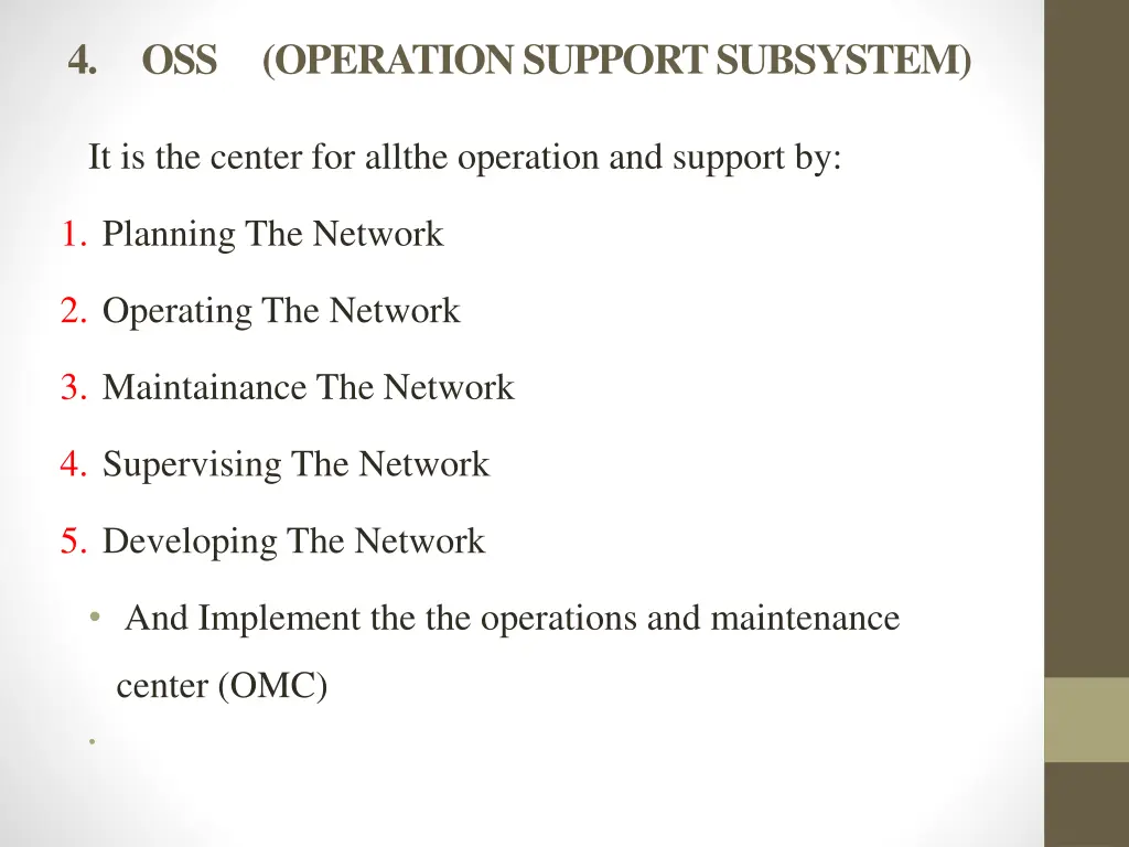 4 oss operation support subsystem