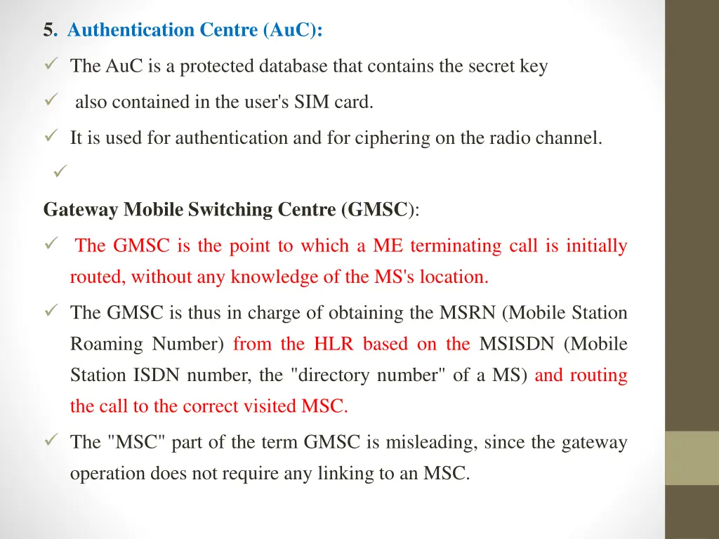 5 authentication centre auc