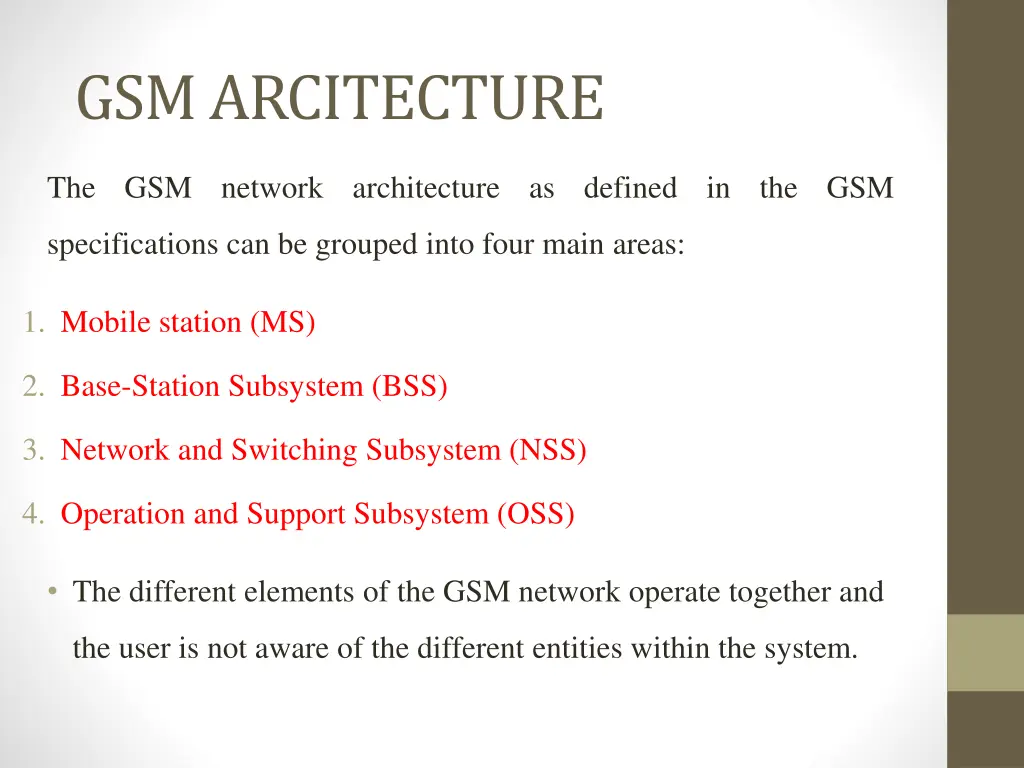 gsm arcitecture 1