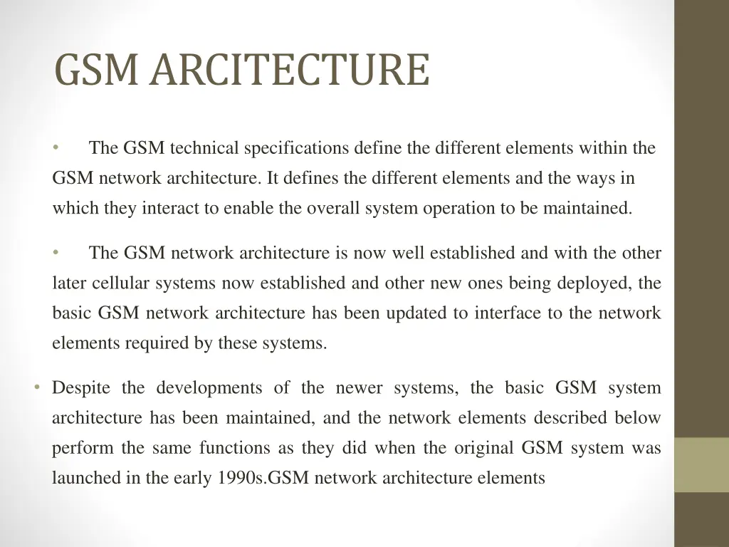 gsm arcitecture