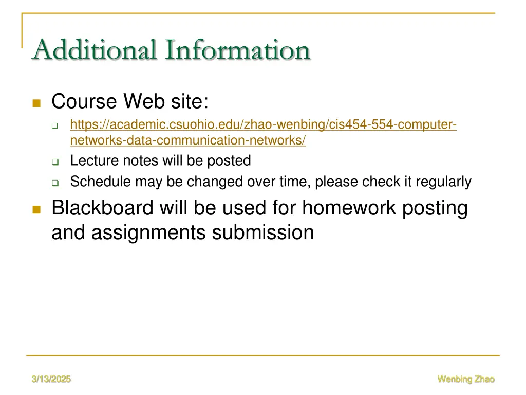 additional information