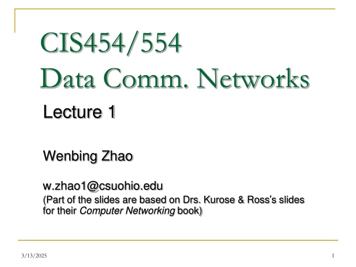 cis454 554 data comm networks lecture 1