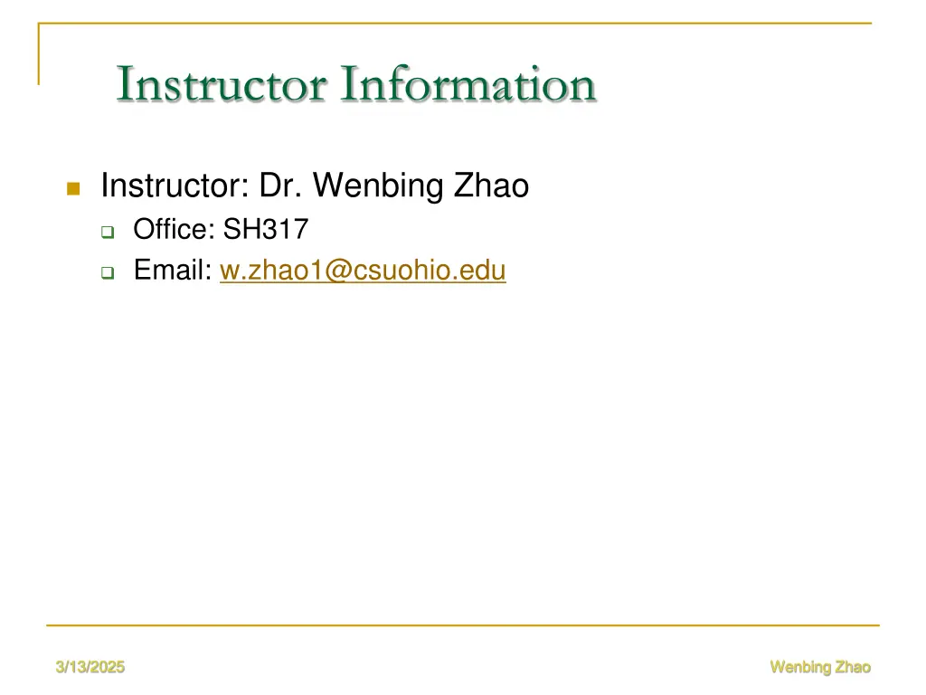 instructor information