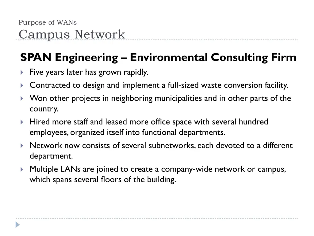purpose of wans campus network