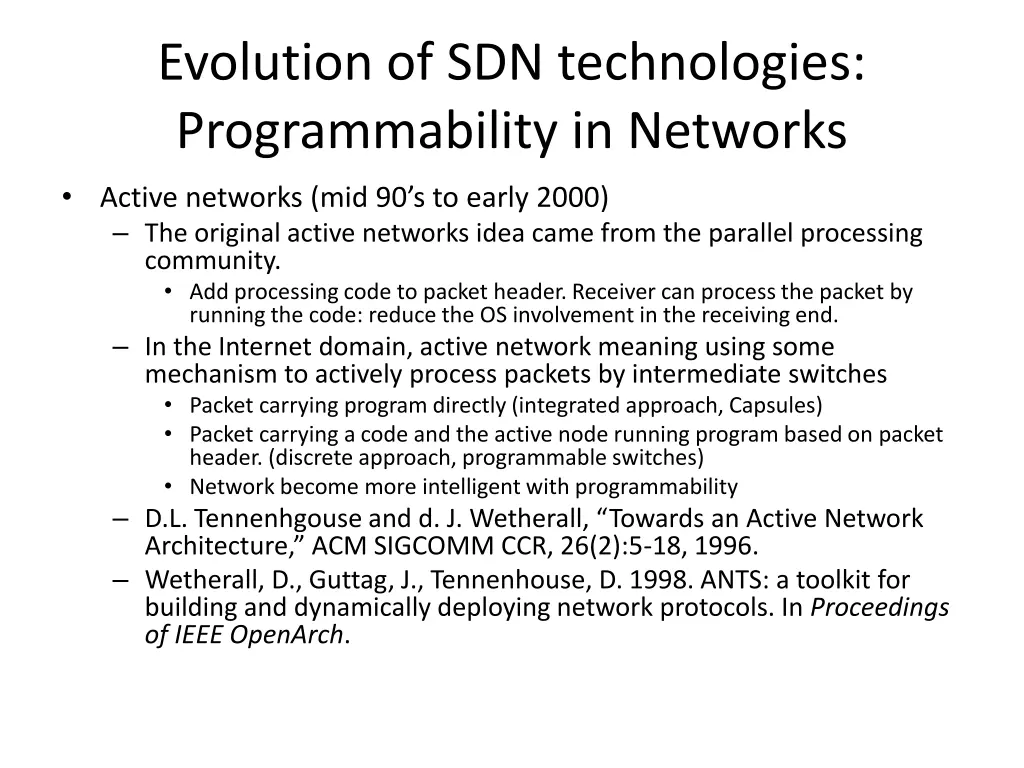 evolution of sdn technologies programmability