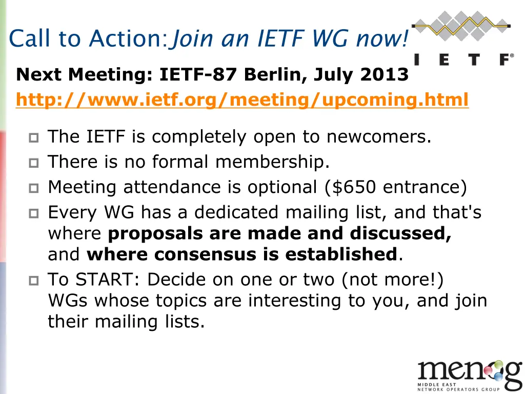 call to action join an ietf wg now