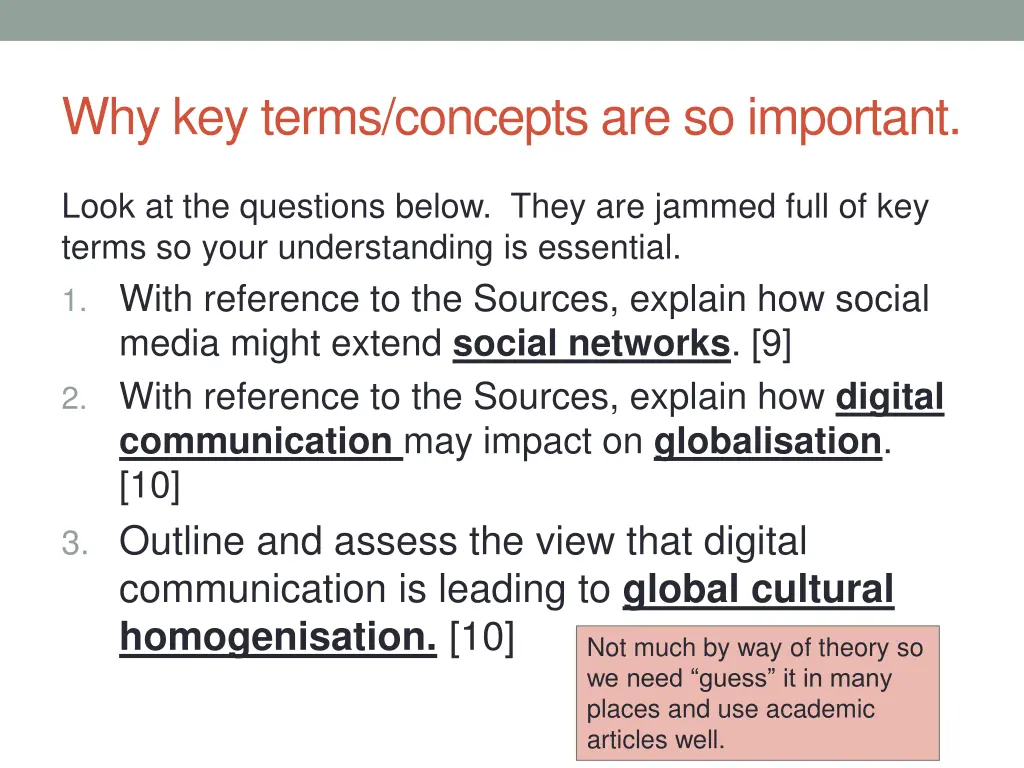 why key terms concepts are so important