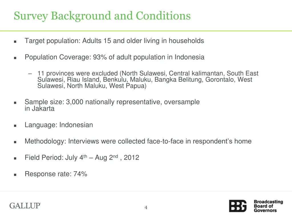 survey background and conditions 1
