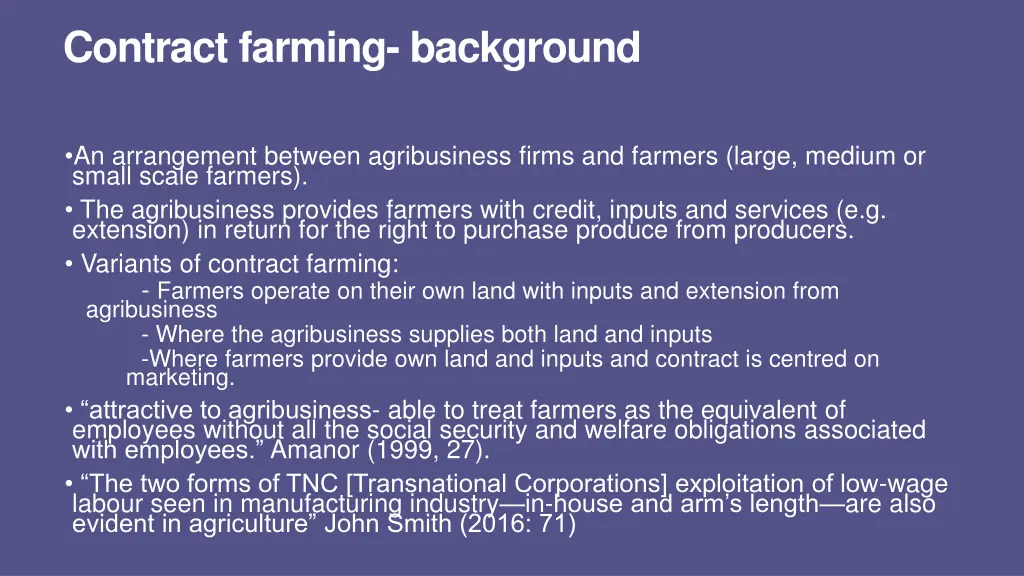 contract farming background