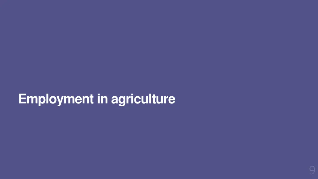 employment in agriculture