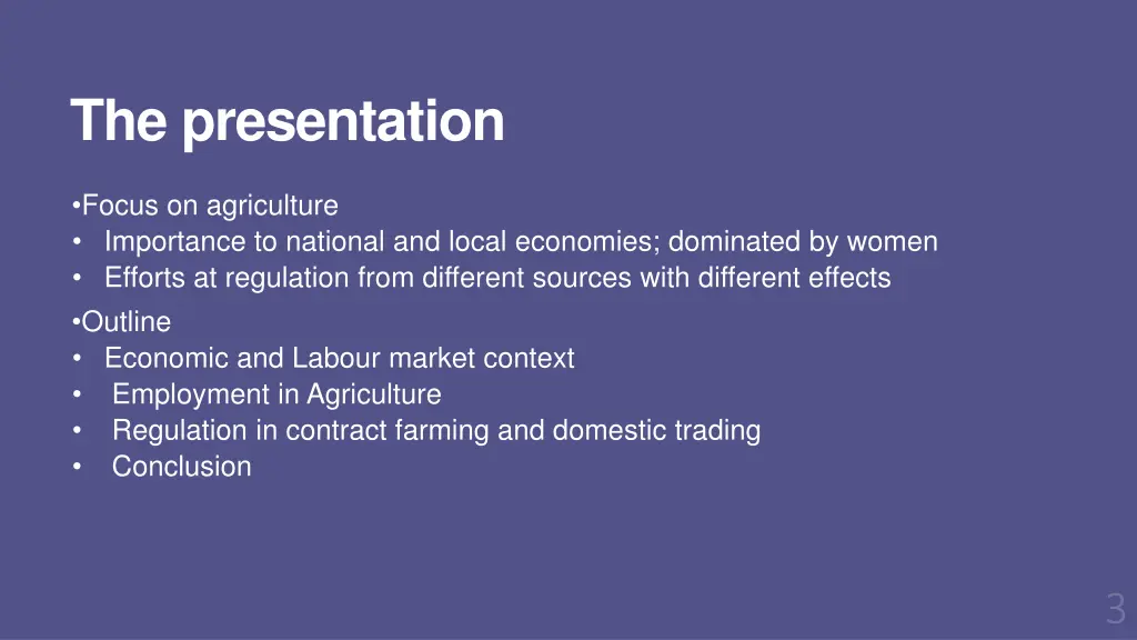 the presentation