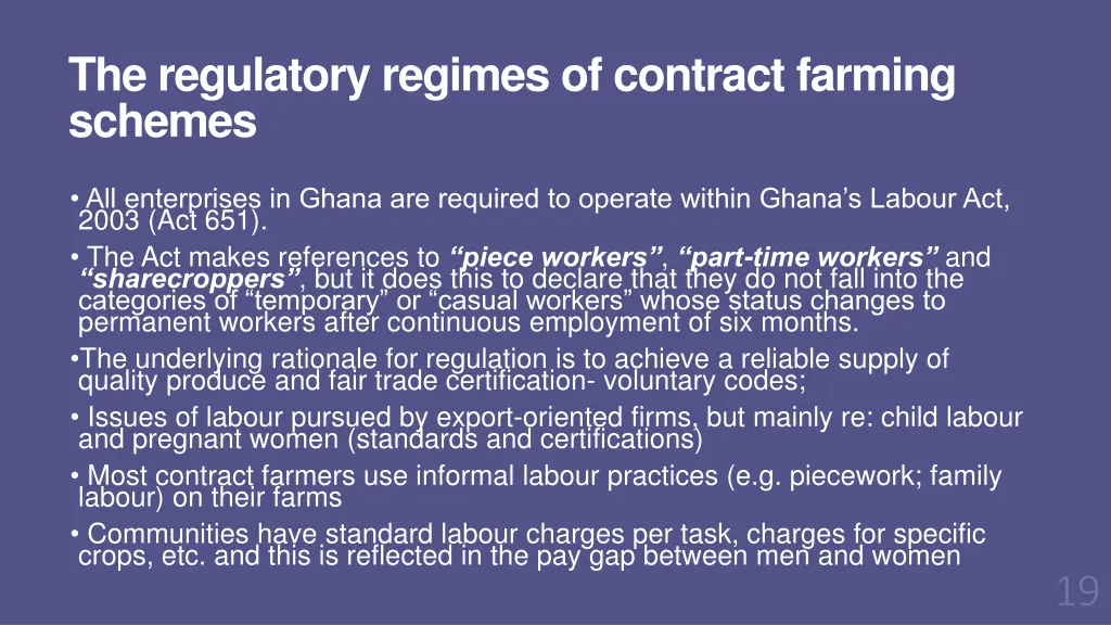 the regulatory regimes of contract farming schemes