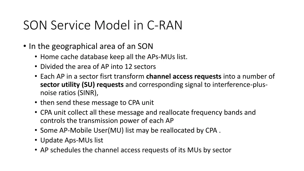 son service model in c ran
