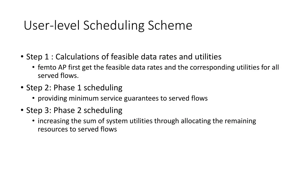 user level scheduling scheme