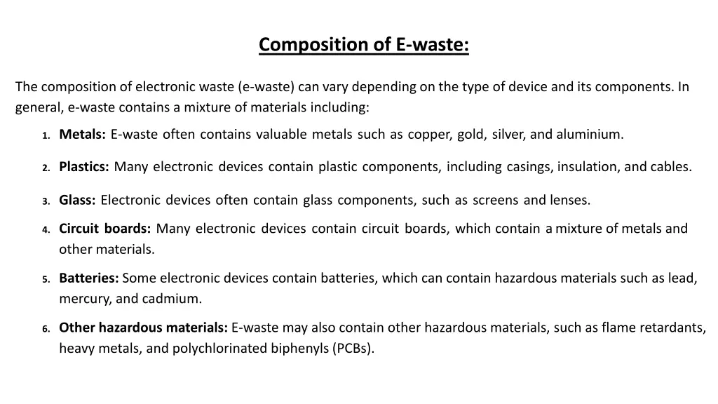 composition of e waste