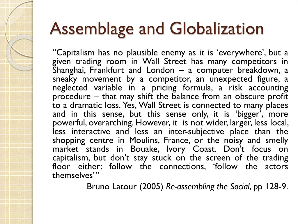 assemblage and globalization 2