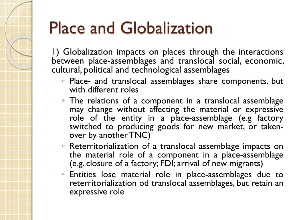 place and globalization