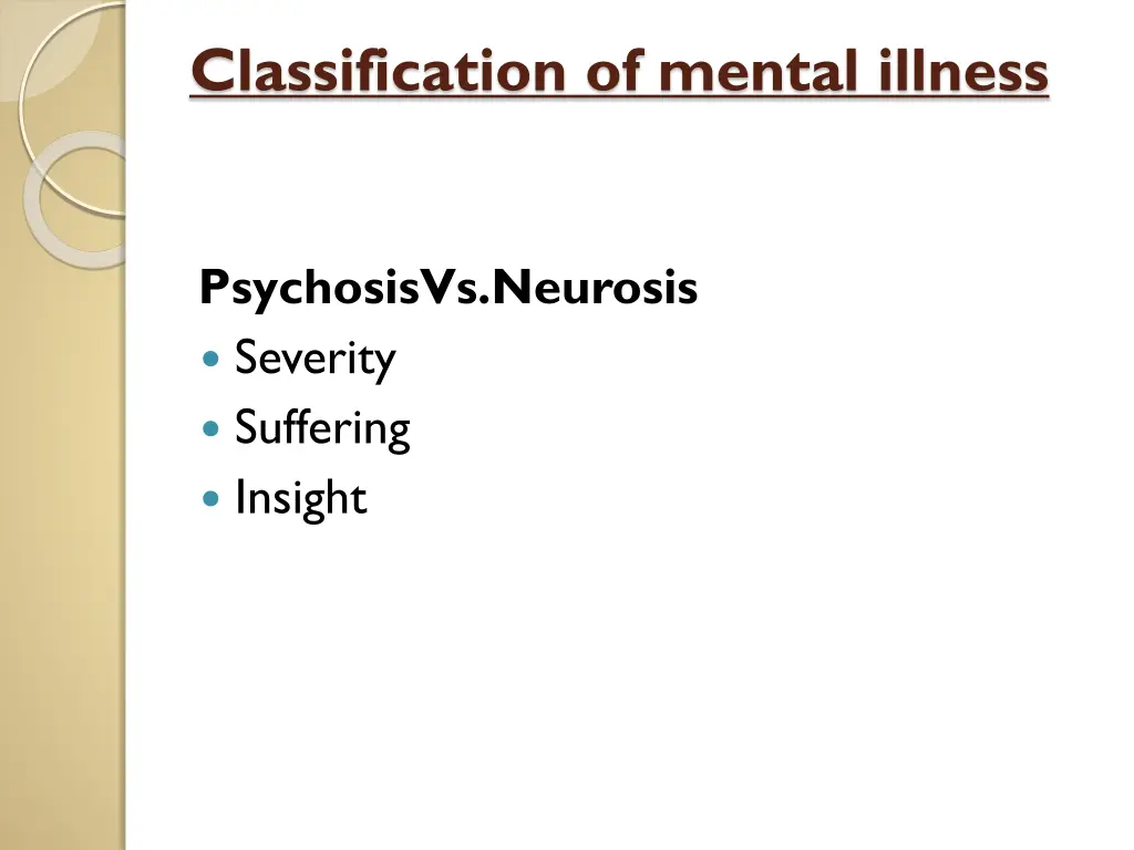 classification of mental illness 3