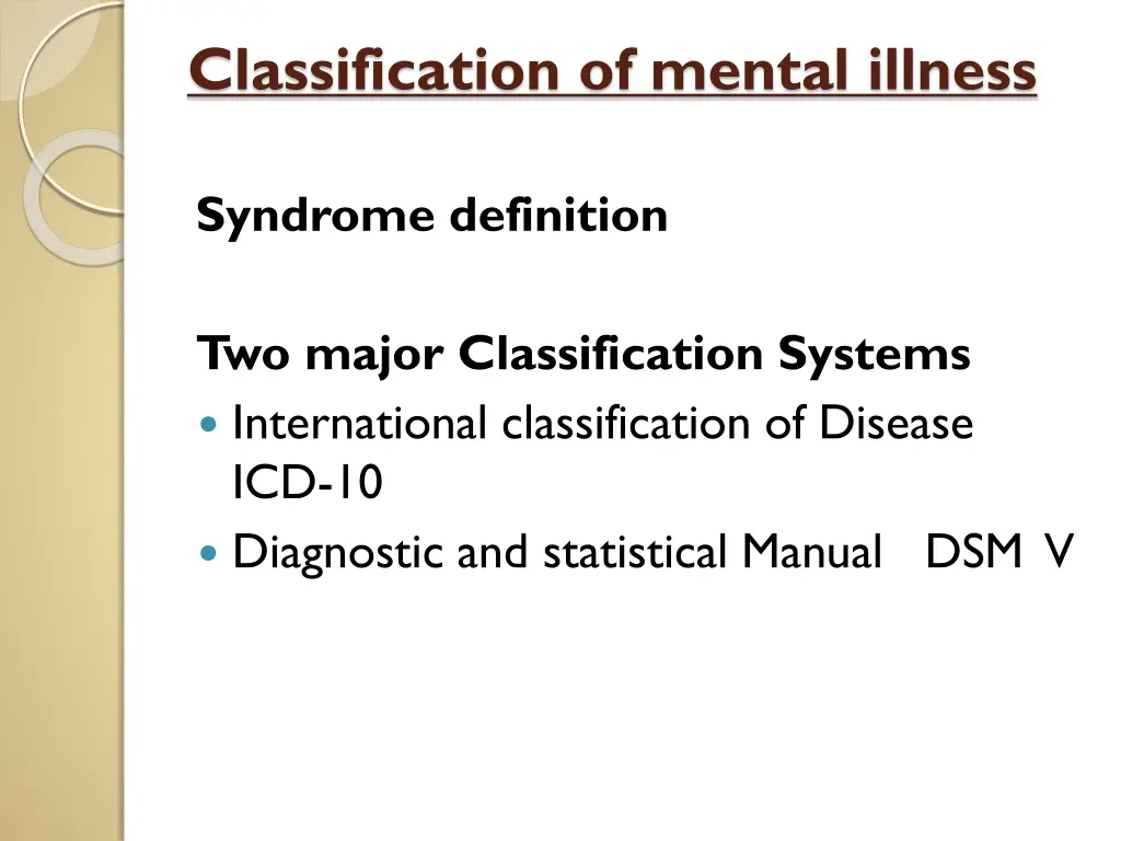 classification of mental illness 5