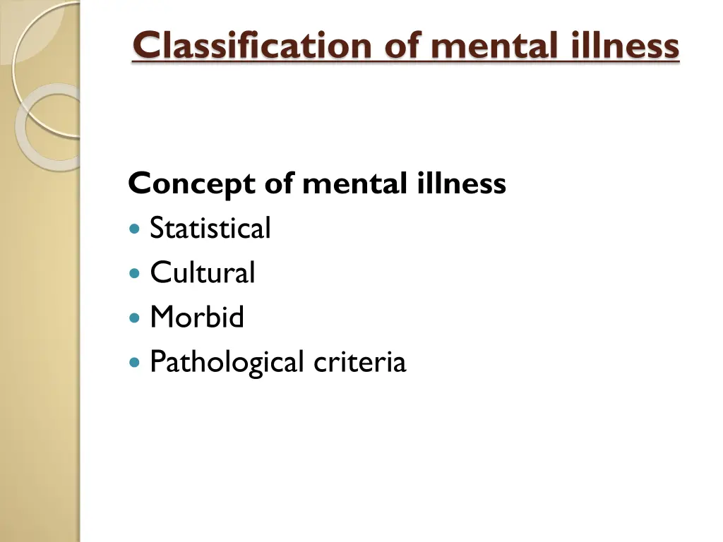 classification of mental illness 8