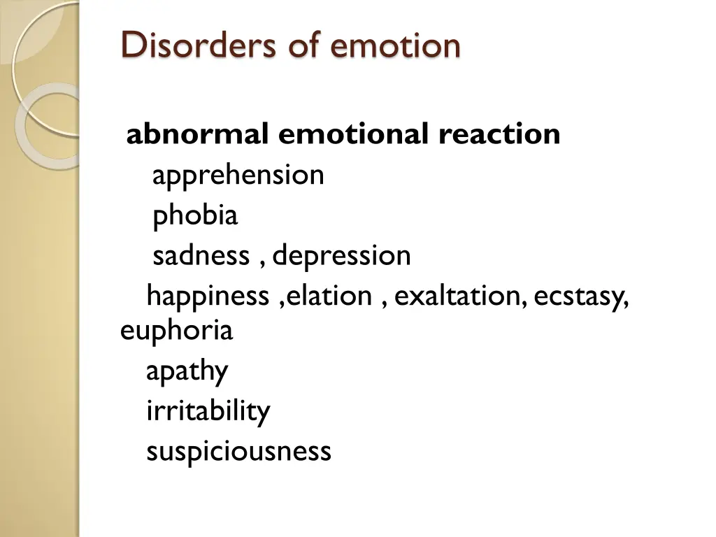 disorders of emotion