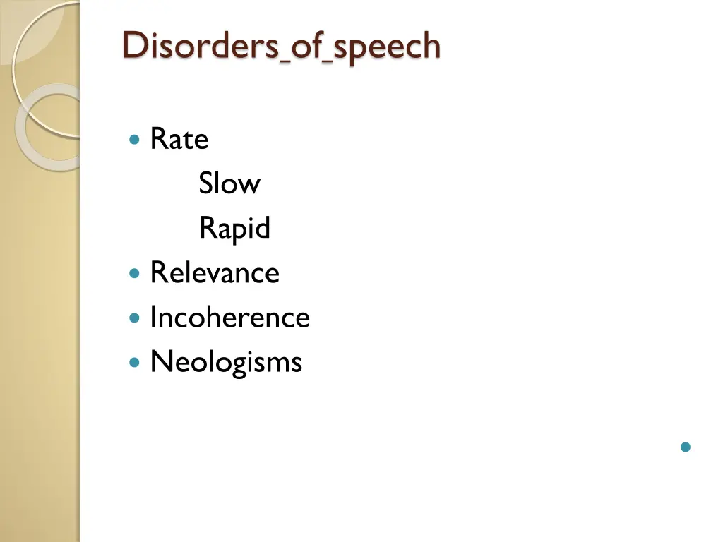 disorders of speech