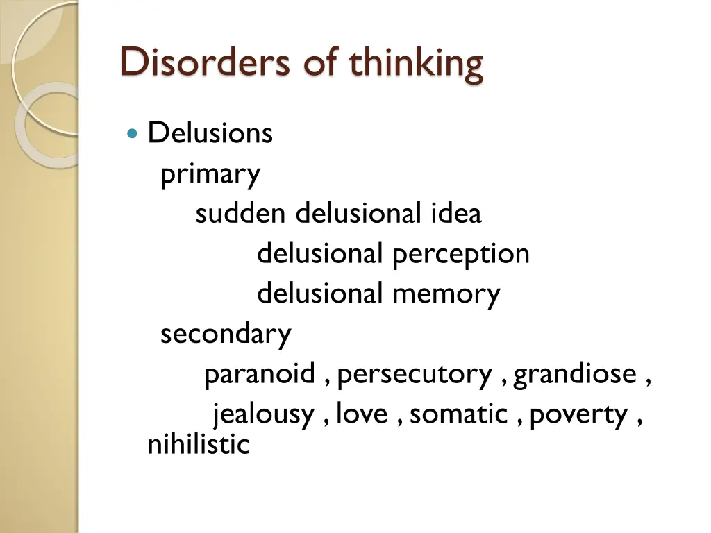 disorders of thinking 1