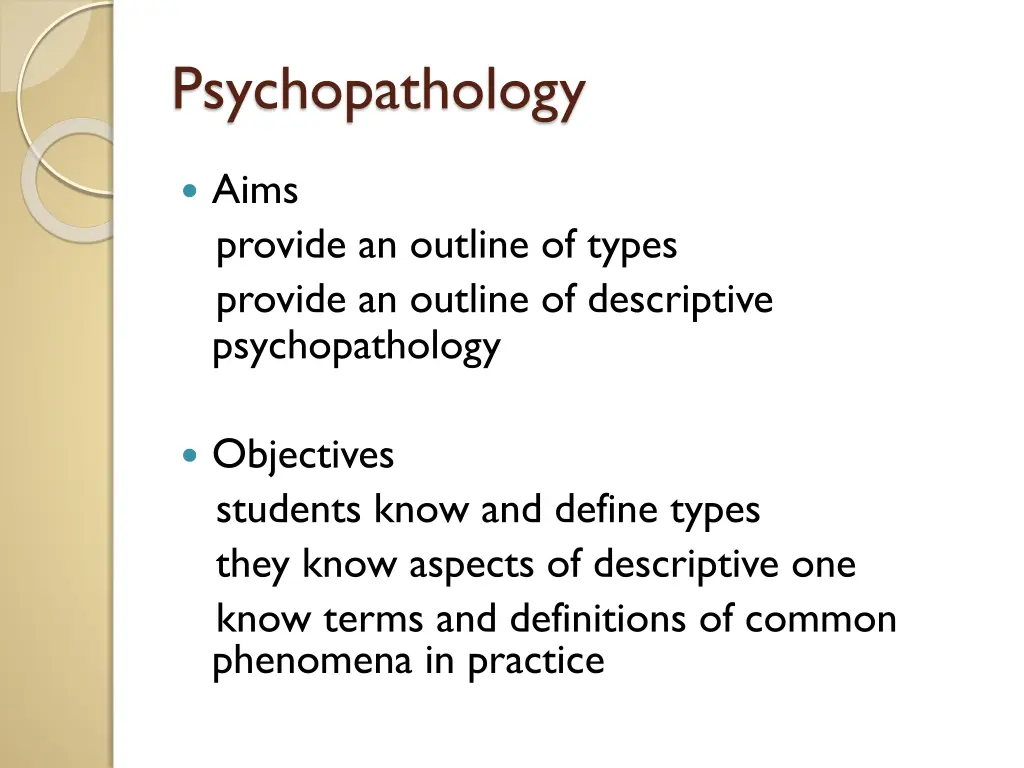 psychopathology