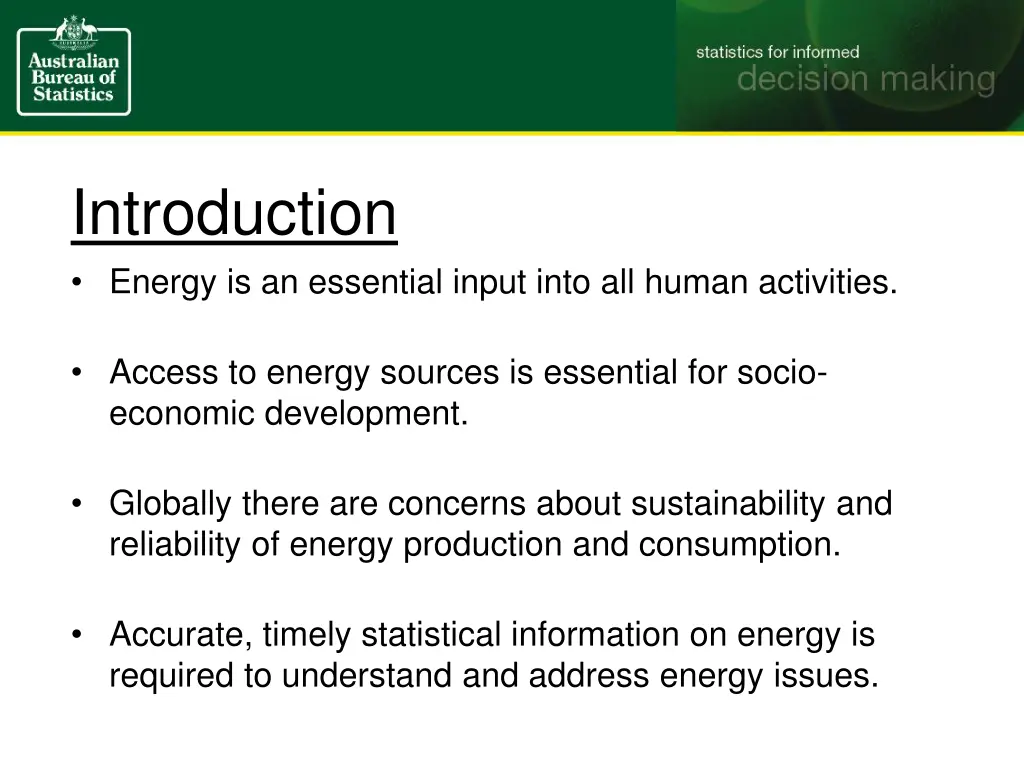 introduction energy is an essential input into