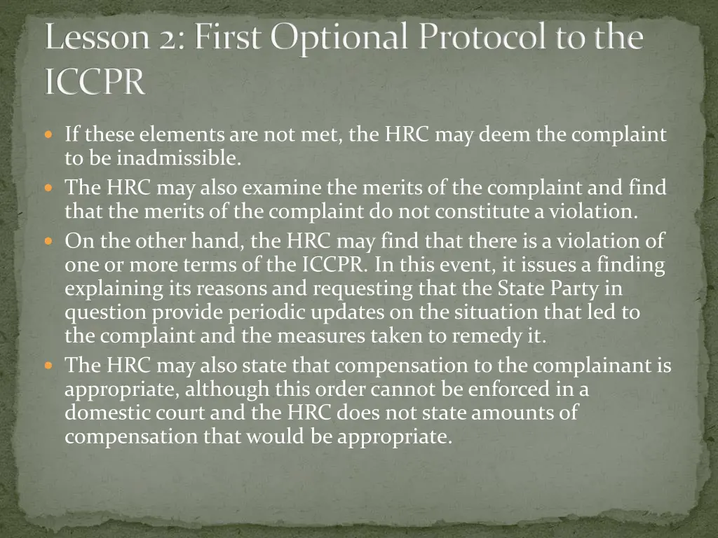 lesson 2 first optional protocol to the iccpr 1