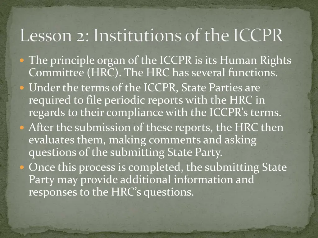 lesson 2 institutions of the iccpr