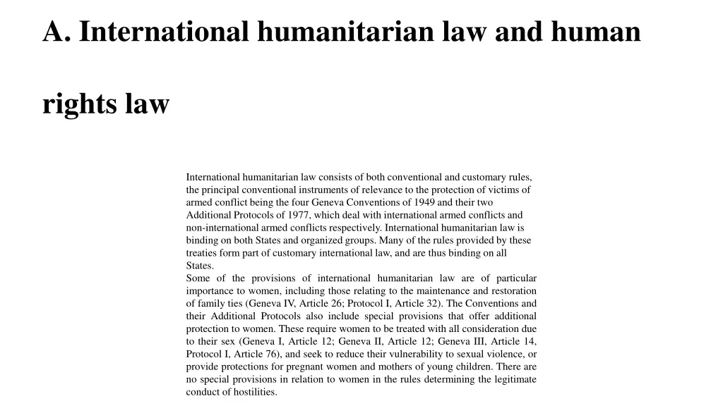 a international humanitarian law and human